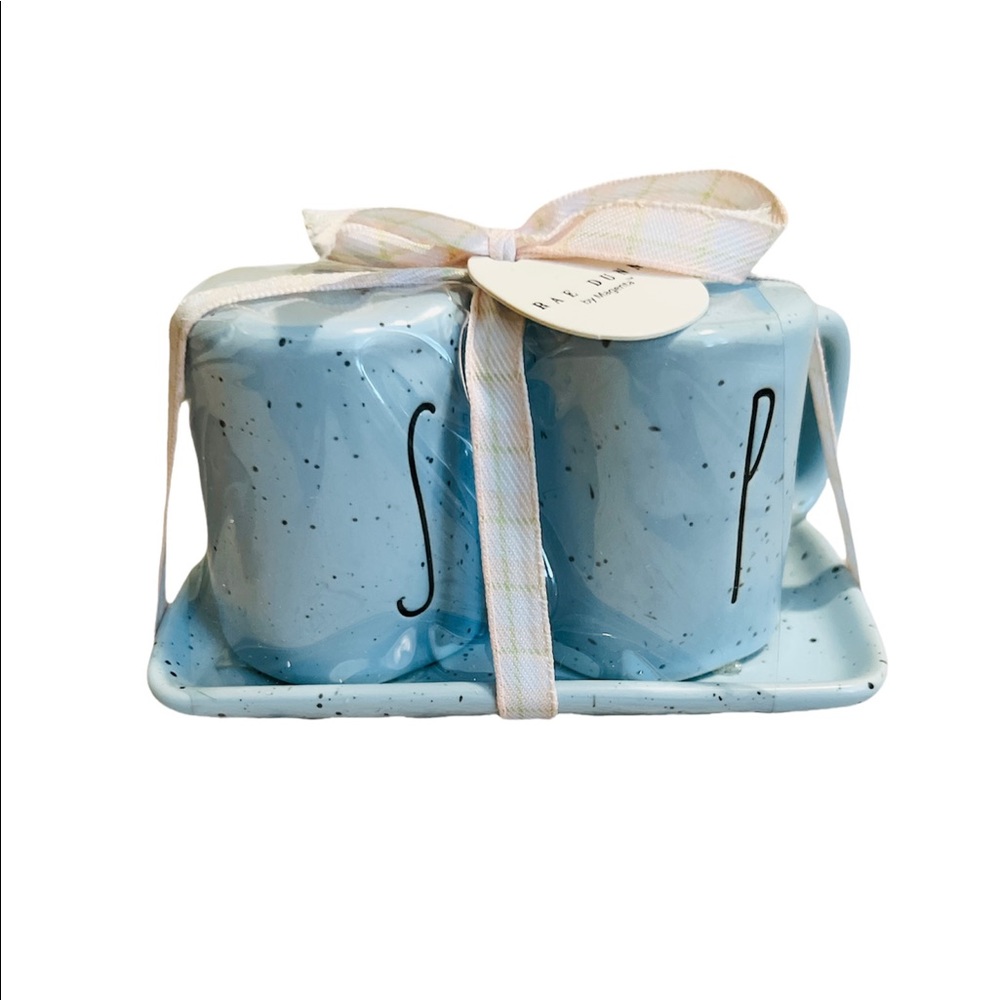 Rae Dunn Salt & Pepper Shakers Set Blue New